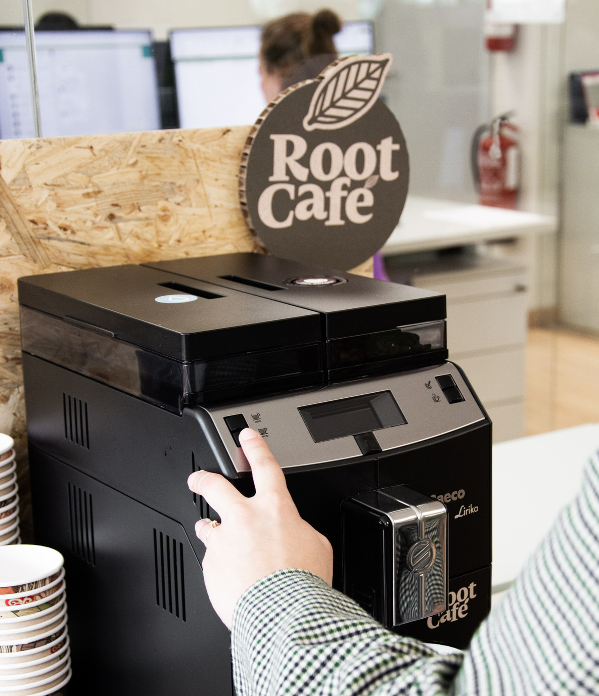 Root Café en el trabajo